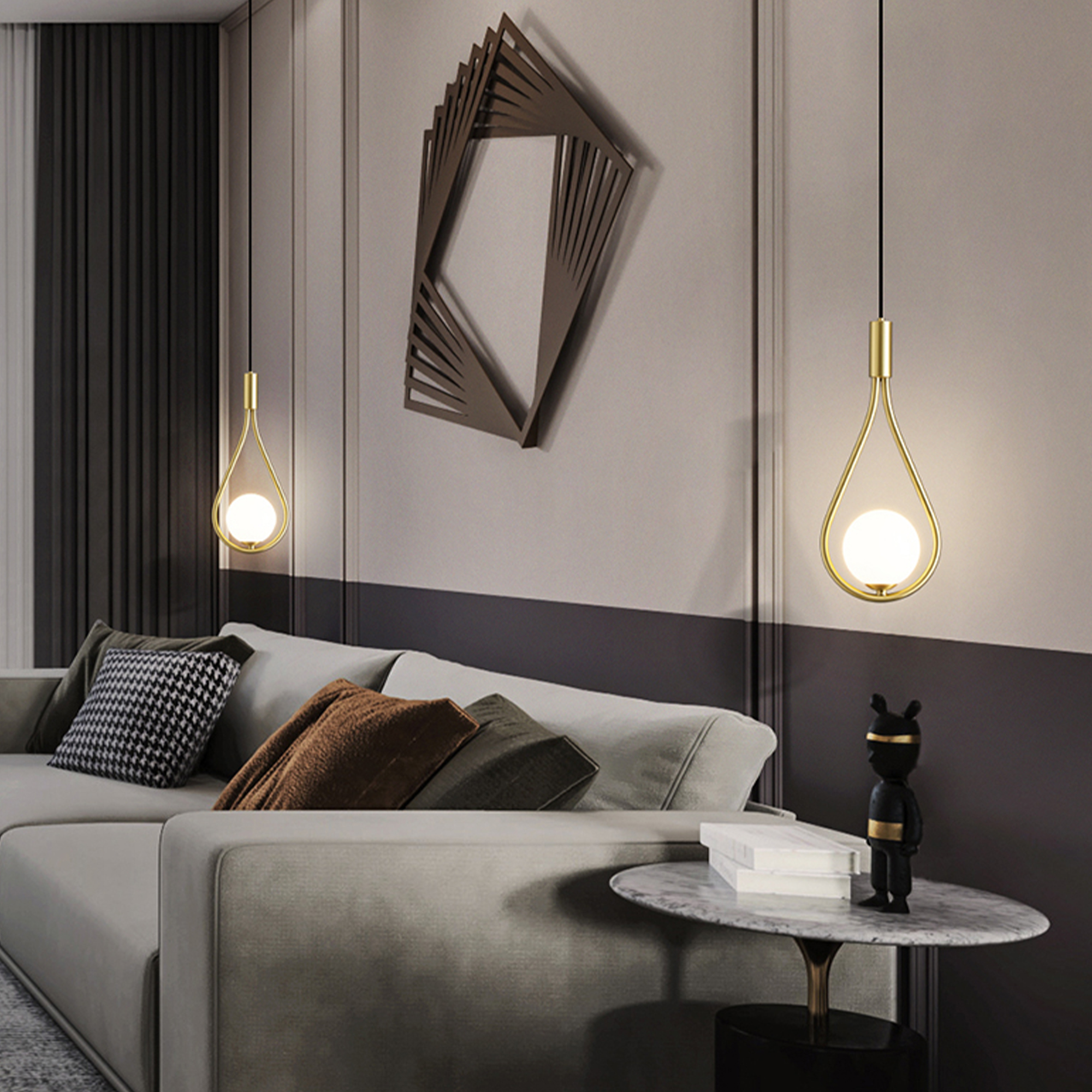 LEDA 1   Pearl ball Pendant light 